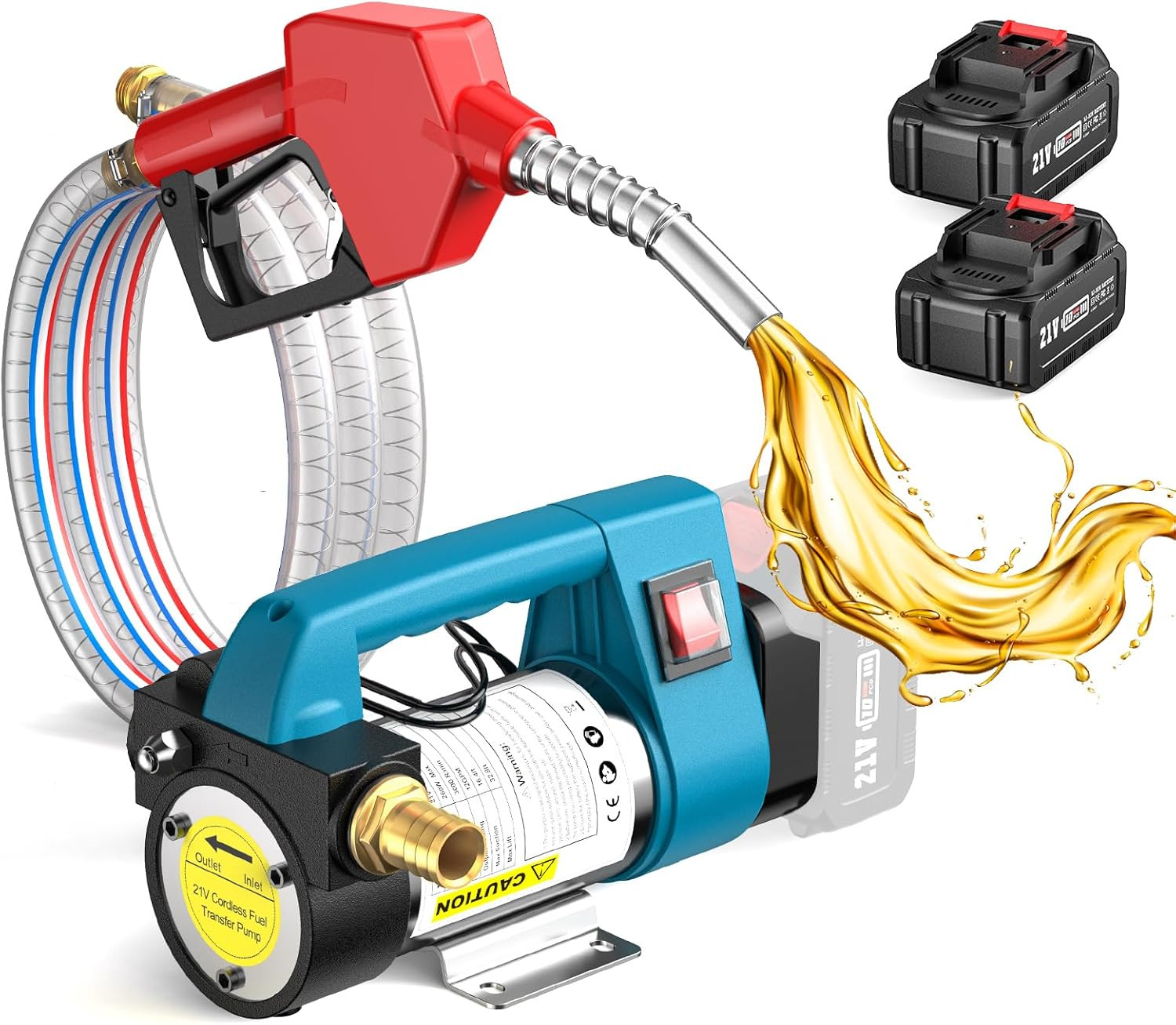 Fuel Transfer Pump Battery-Powered: 12 GPM Electric Diesel Transfer Pump with 2 Fuel Transfer Pump Battery-Powered: 12 GPM Electric Diesel Transfer Pump with 2