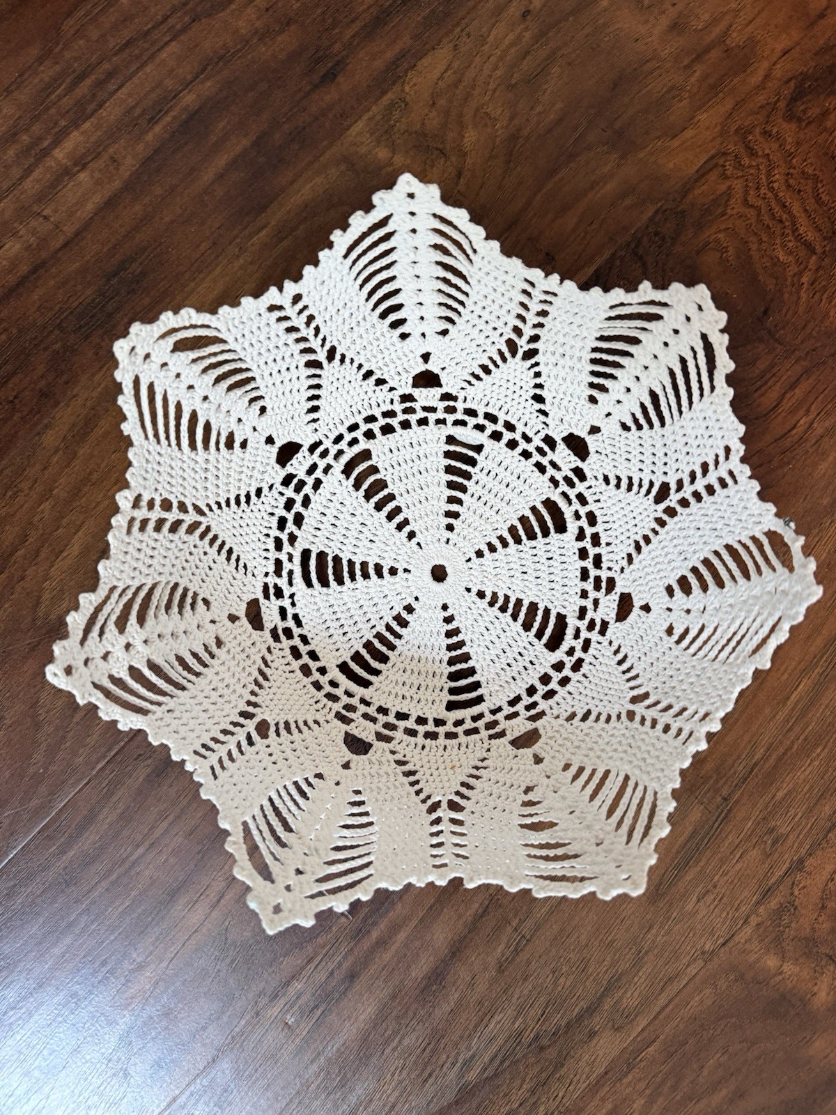 Vintage Handcrafted Crocheted Doily Basket made from Starched Cotton Crochet 9\