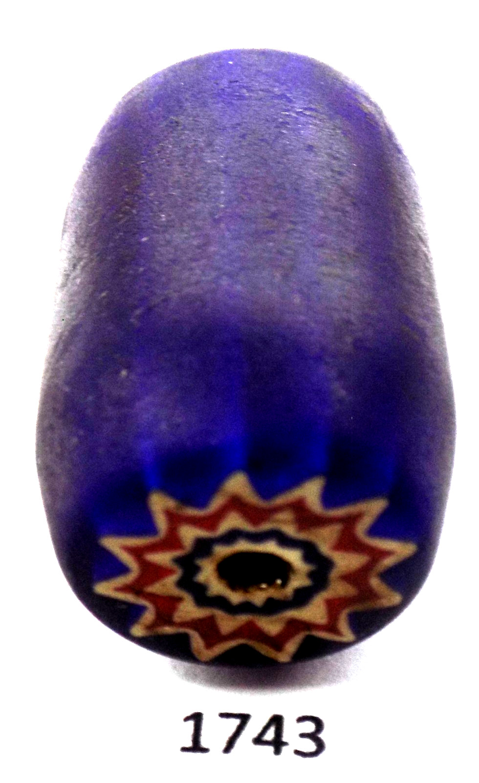 Nice Blue 6 Layer Venetian Style Chevron African Trade Bead  1743  Bg 38