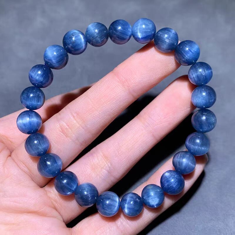 Natural Cat's Eye Kyanite Bracelet - Collector's Quality 9mm Natural Cat's Eye Kyanite Bracelet - Collector's Quality 9mm