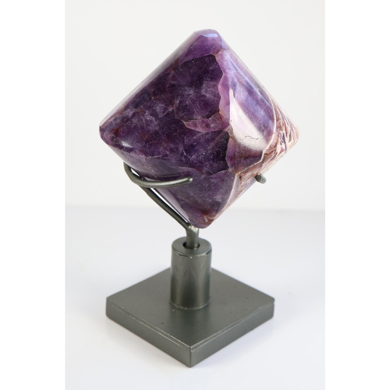 Diamond Amethyst Sculpture with Green Rotating Stand