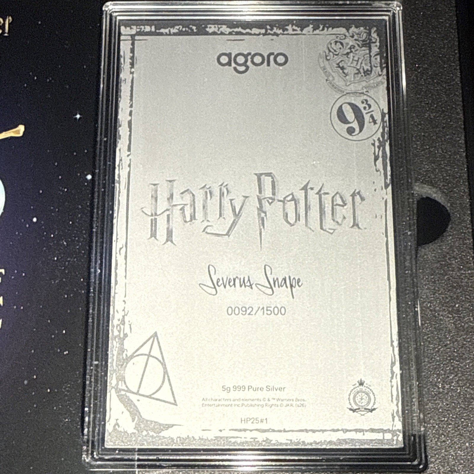 AGORO Harry Potter 5g 999 PURE SILVER Engraved Foil Blind Box Limited Edition