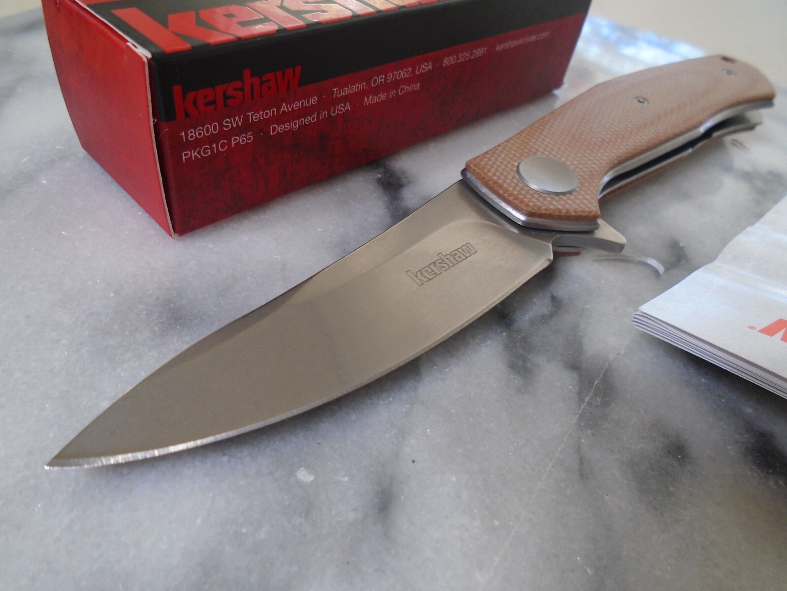 Kershaw Concierge Ball Bearing Pivot Pocket Knife D2 Brown Micarta 4020MCB New