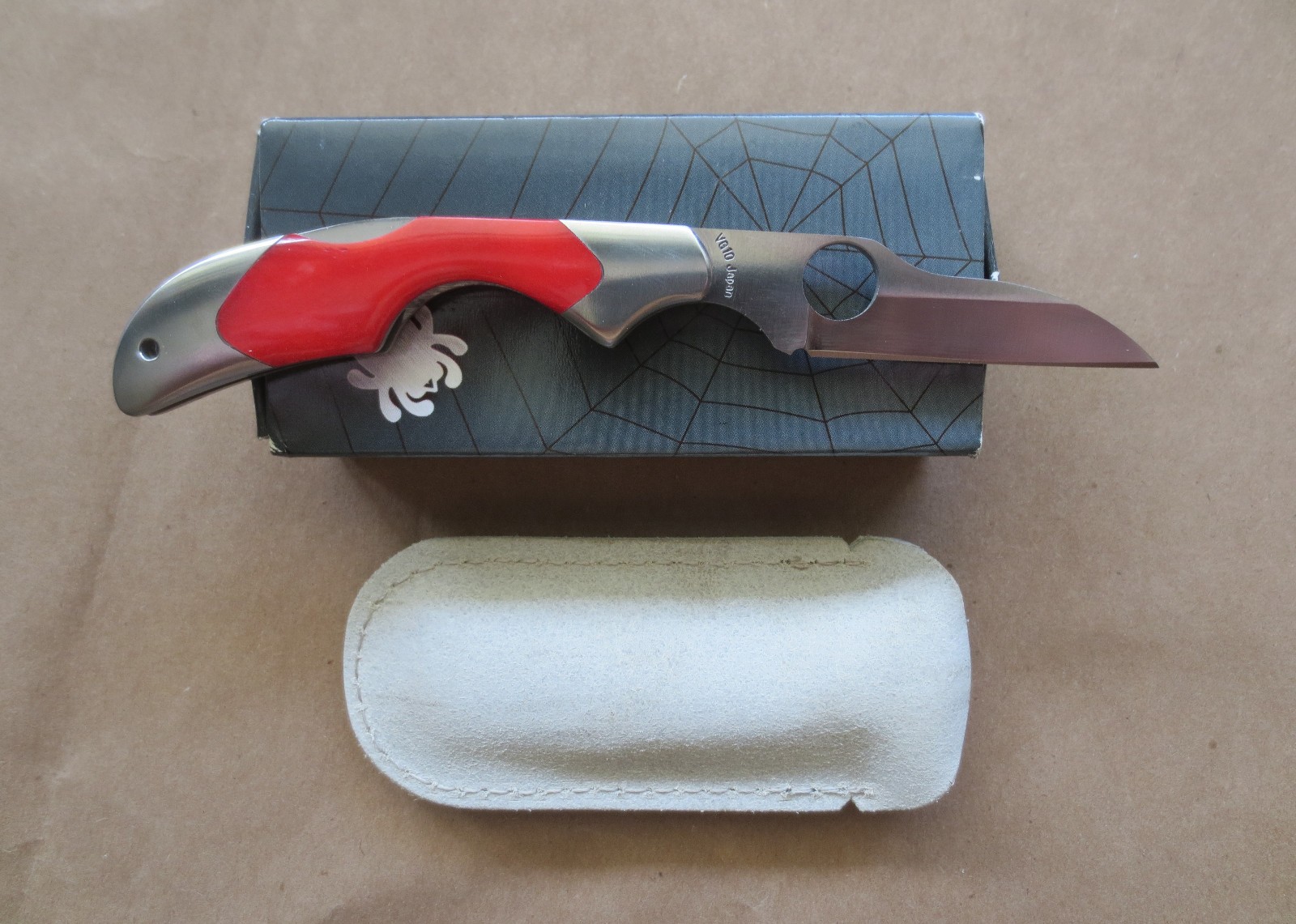 Spyderco Kiwi C75PRB Knife Folder Red Bone w/Box VG10 Japan