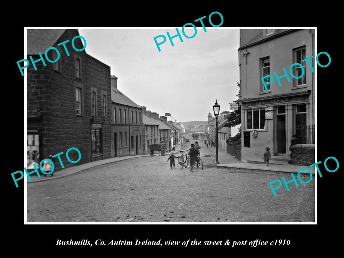 Bushmills Antrim Ireland The Street & Po c1910 Old Large Historic Photo