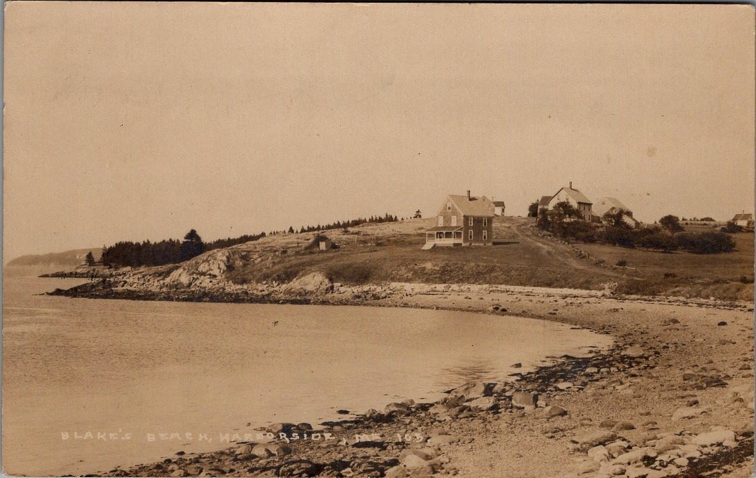 1926, Blakes\' Beach, HARBORSIDE, Maine Real Photo Postcard 1926, Blakes\' Beach, HARBORSIDE, Maine Real Photo Postcard