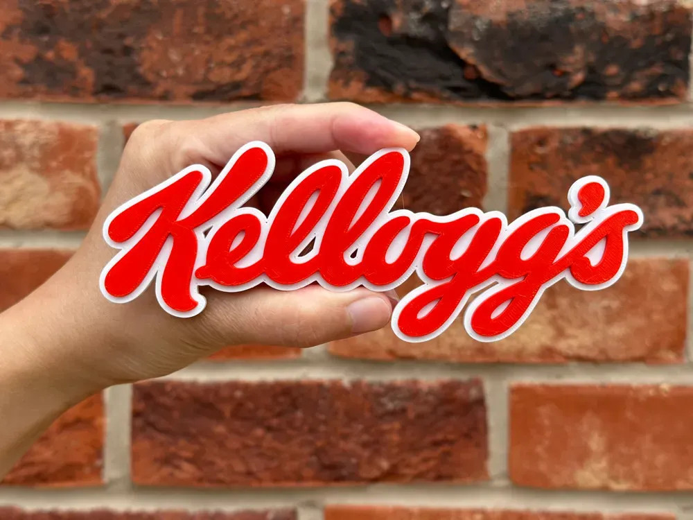 Kellogg's Retro Logo Sign Red White Script Cereal Advertising Collectible Decor