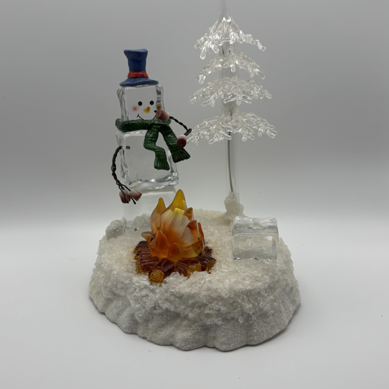 Snowman Campfire  Lighted Christmas Tree Decoration Roasting MarshmallowsTested