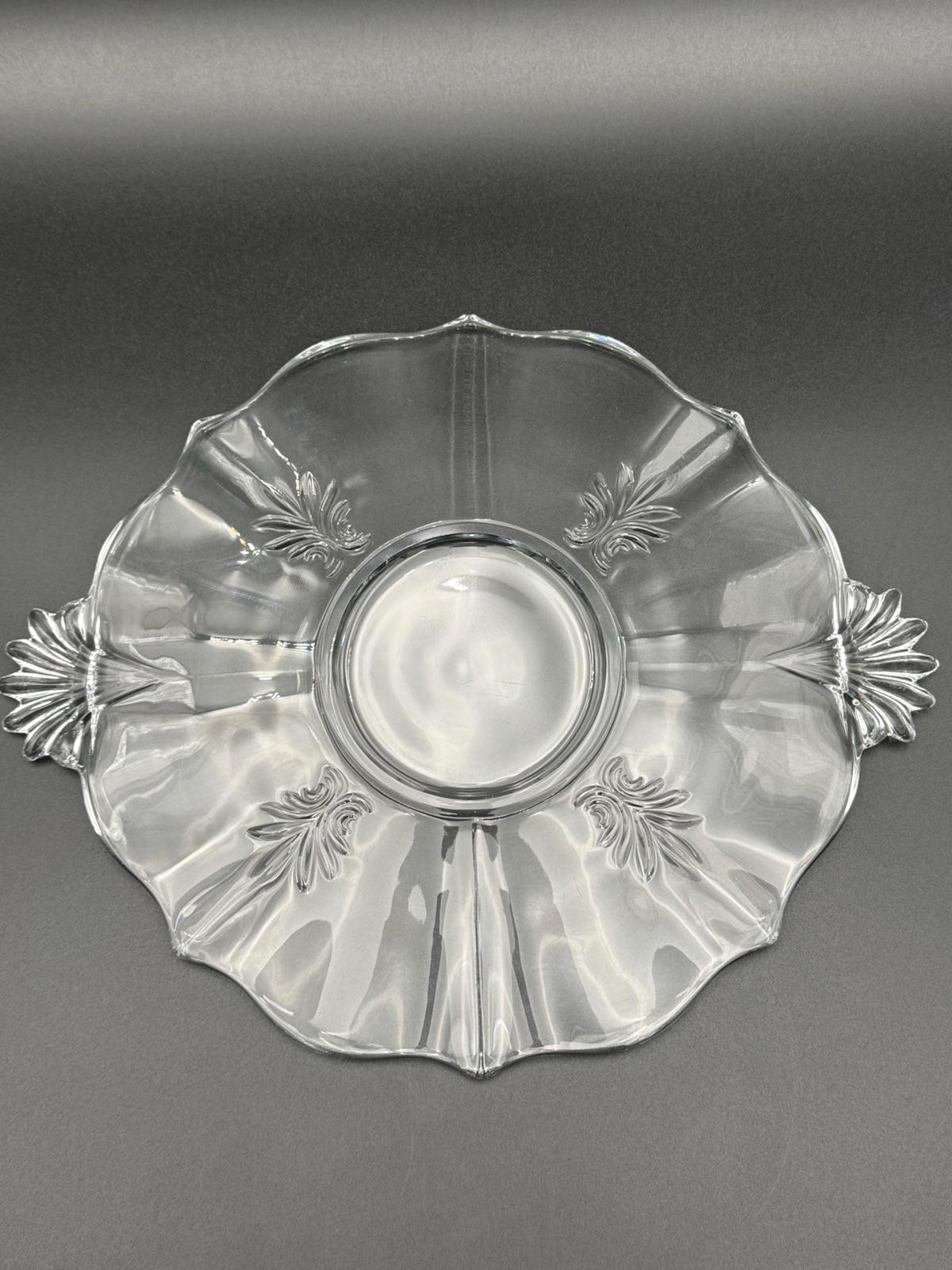 Fostoria Baroque Glass Cake Plate with Handles – Etched Chintz Pattern
