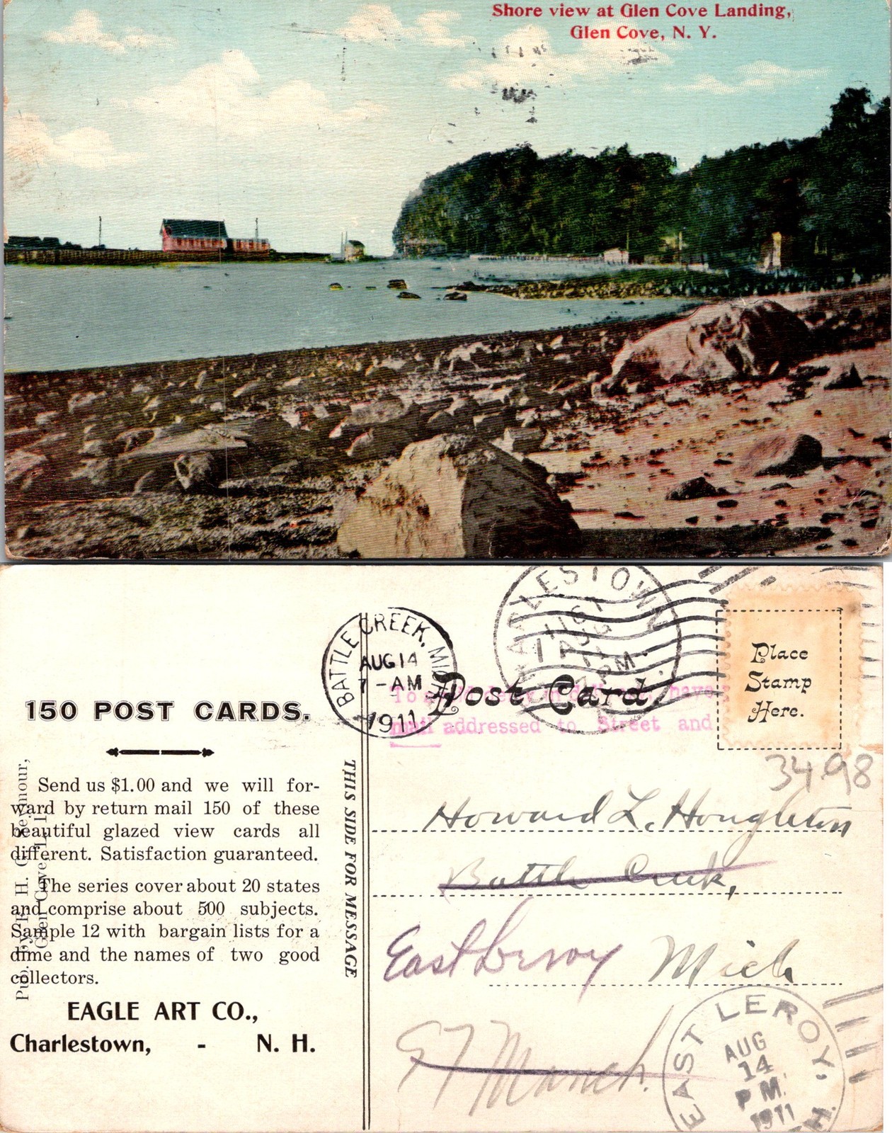 Glen Cove, NY Shore View at Glen Cove Landing Postcard 100198