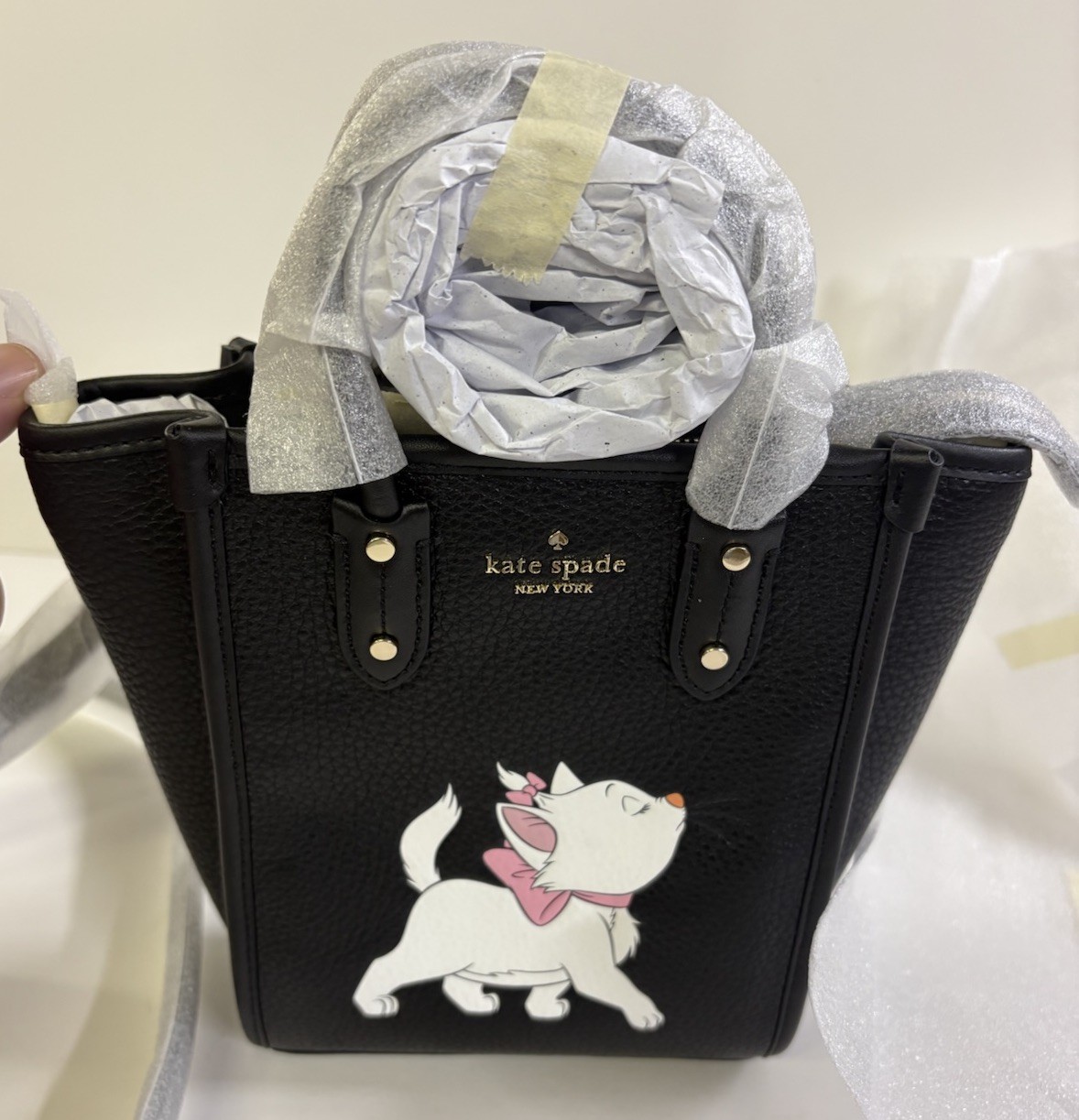 New Limited Ed Kate Spade Ella Disney Aristocats Marie Black Mini Tote Bag New Limited Ed Kate Spade Ella Disney Aristocats Marie Black Mini Tote Bag