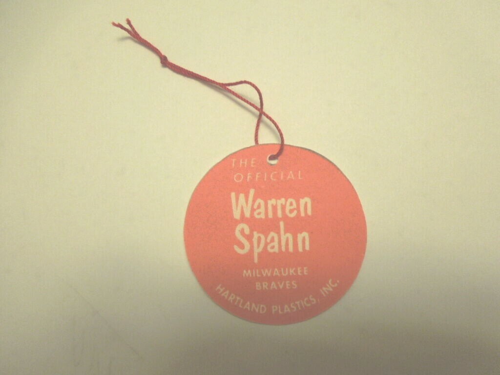 1950's 60's WARREN SPAHN Braves Hartland Baseball figure custom Hang Tag 1950's 60's WARREN SPAHN Braves Hartland Baseball figure custom Hang Tag