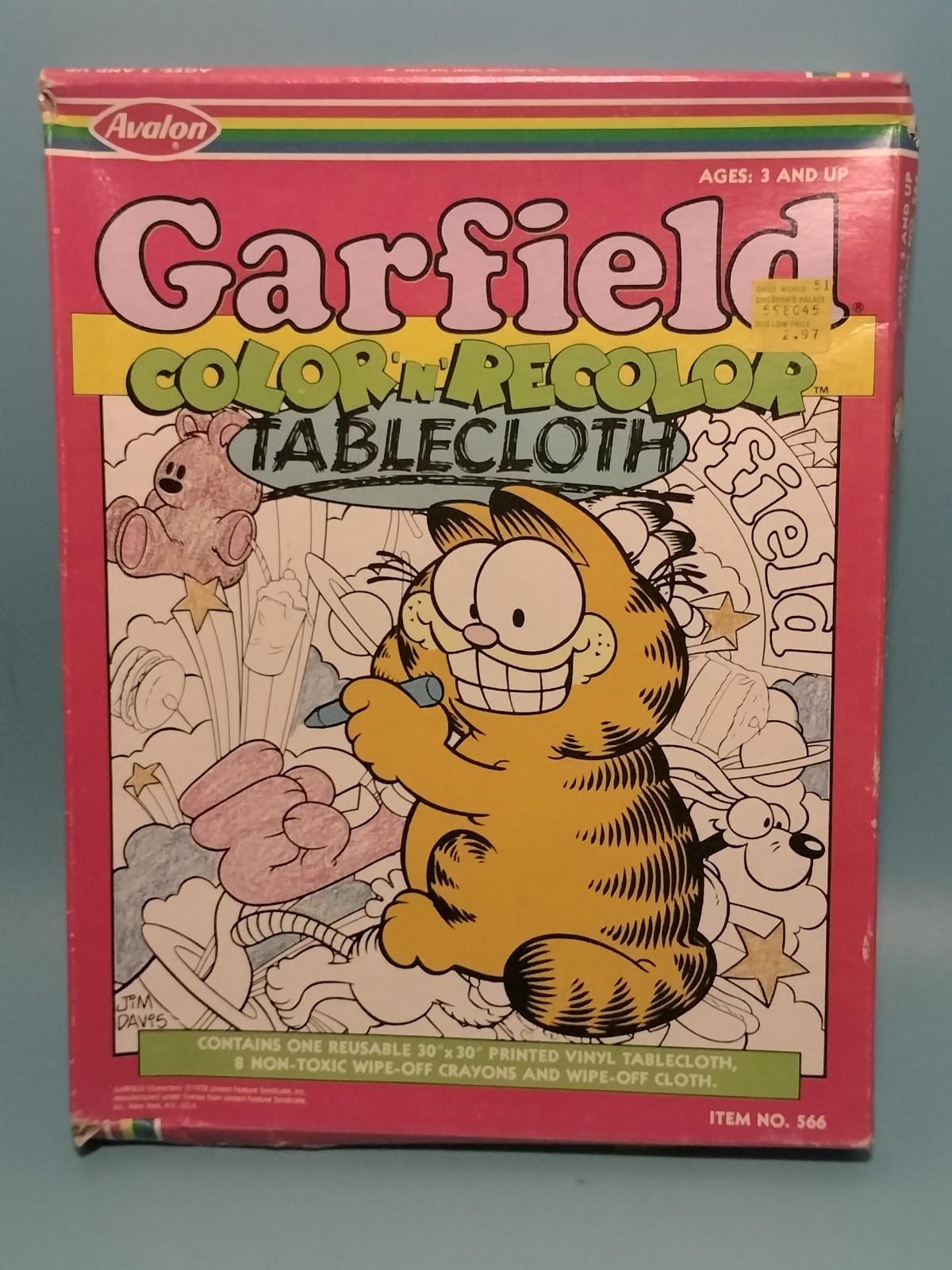 NEW Reusable Avalon Garfield Coloring Activity Tablecloth Vintage 1978 Sealed