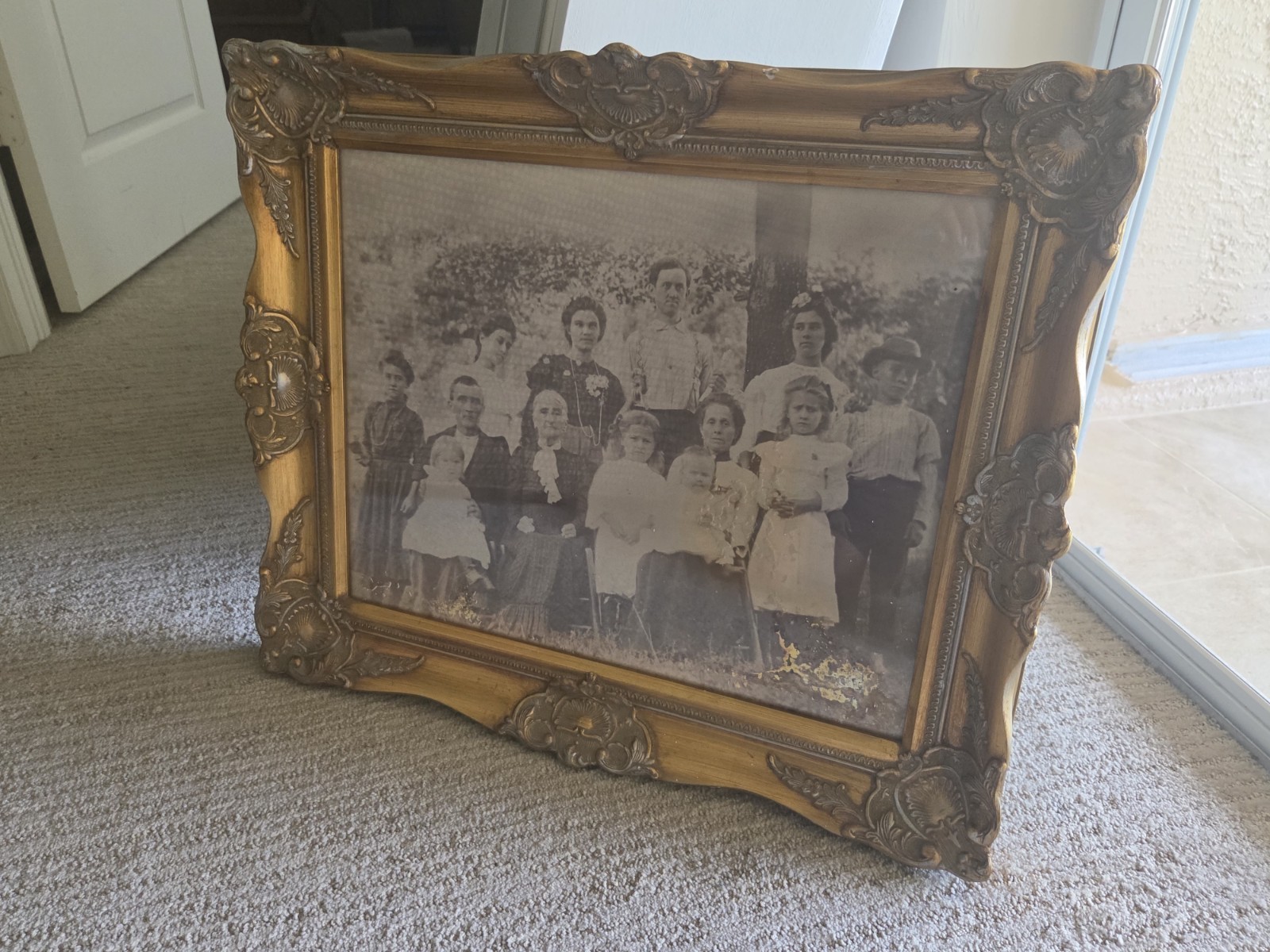 Vintage 1905 Immigrant Family of 14 KENTUCKY Photo 21inch By 25