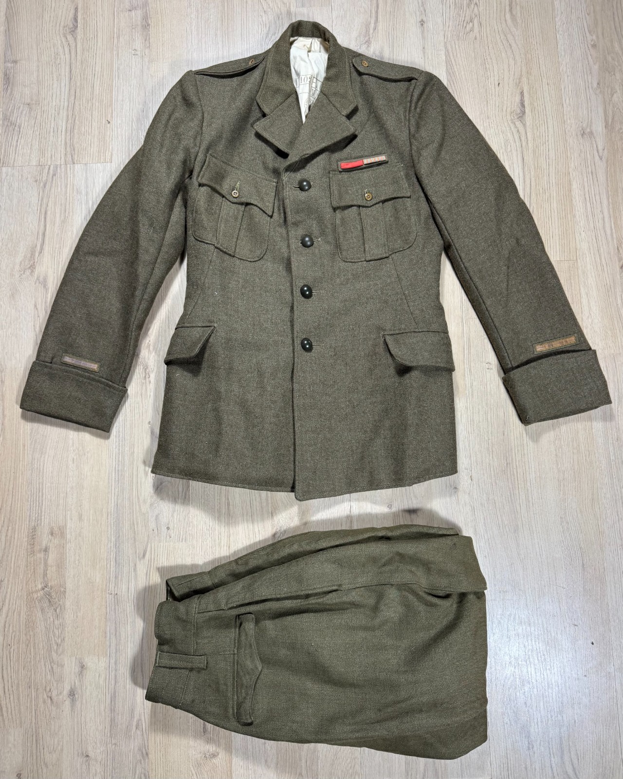 Pre WW2 era French Army Uniform Tunic Pants Breeches SET Interwar WW1 Ribbon Bar