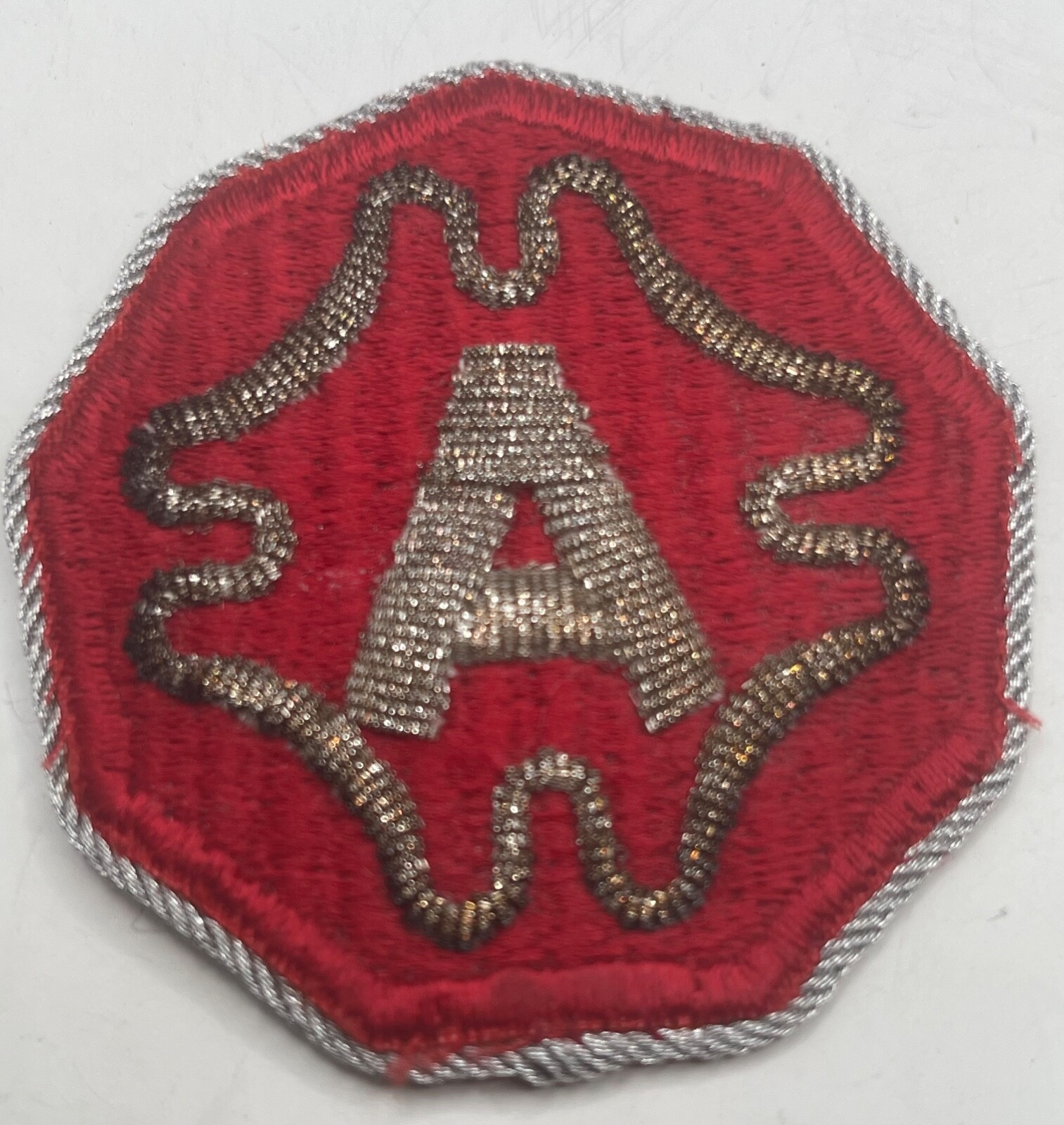 SPECTACULAR US ARMY POST WW2 9th ARMY BULLION PATCH GERMAN OCCUPATION MADE