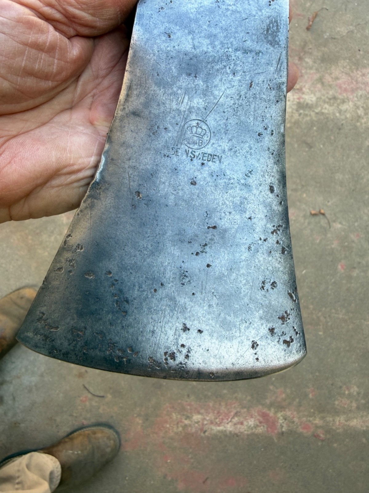Vintage 3-1/2 Lb. Gransfors Bruks double bit axe head, older GAB stamp.