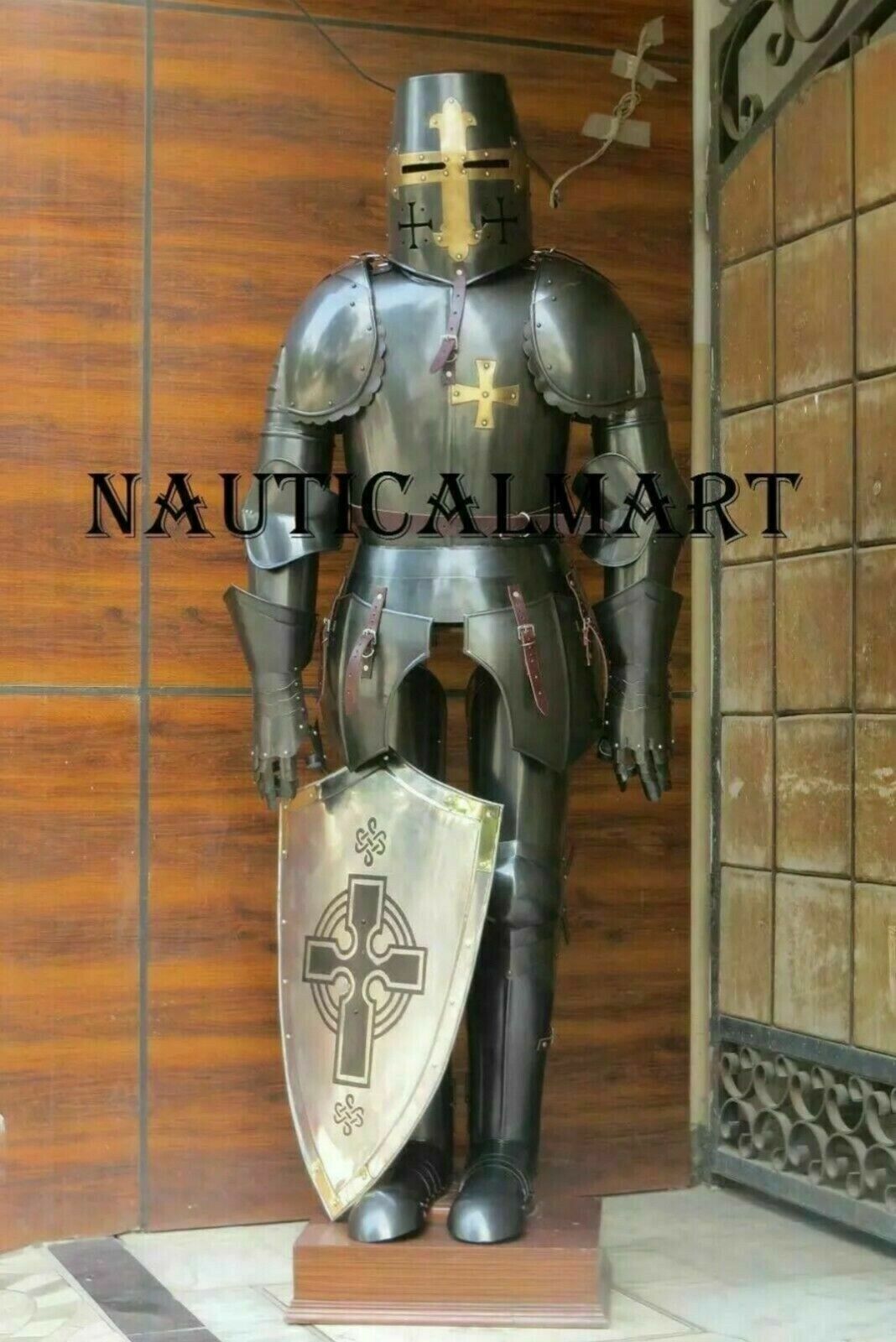 X-Mas Full Size 6 Feet Knights Templar Suit Of Armour Medieval Roman Armor Suit