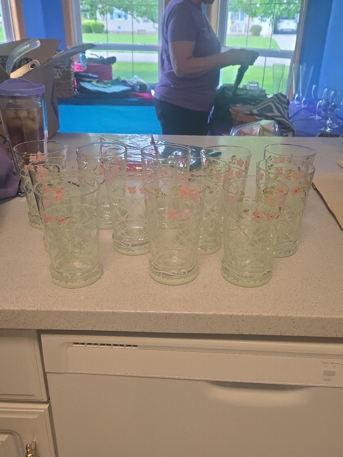 Vtg Kensington By Mervyn’s Glassware Delicate Touch Tumblers Set Of 12 Tall 