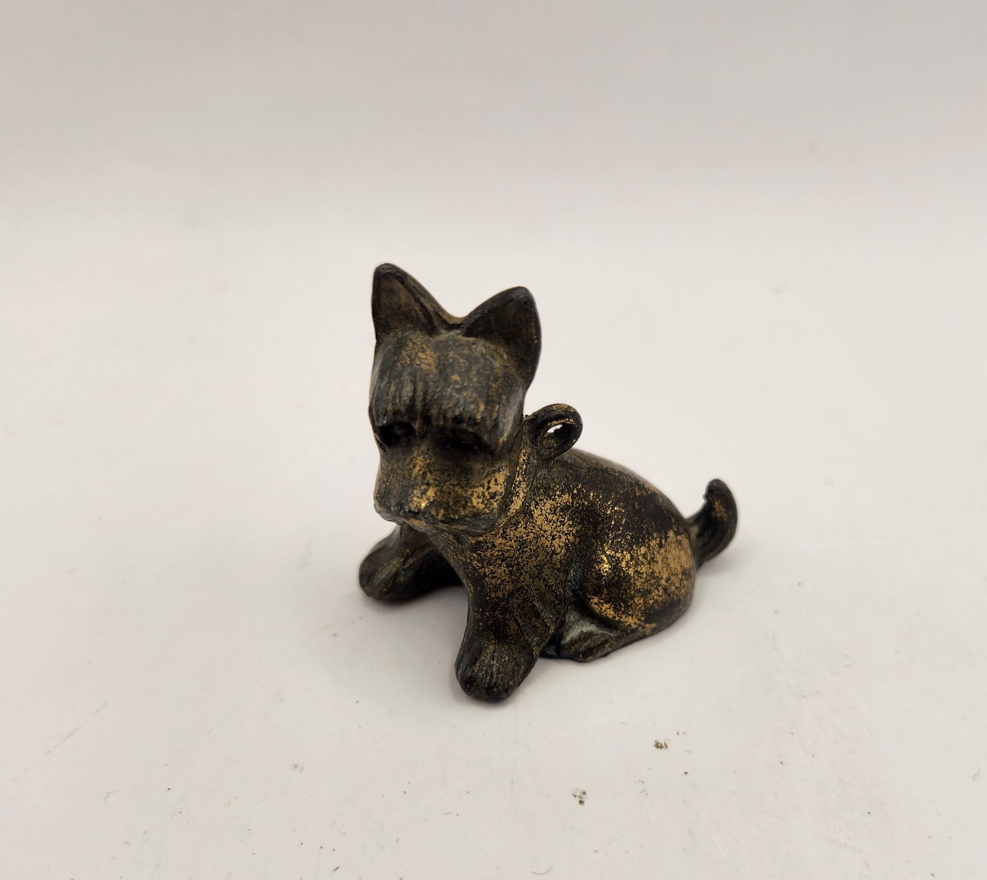 Vintage Cast Metal Scottish Terrier Dog Scotty Scottie Heavy Figurine 1.5” Tall
