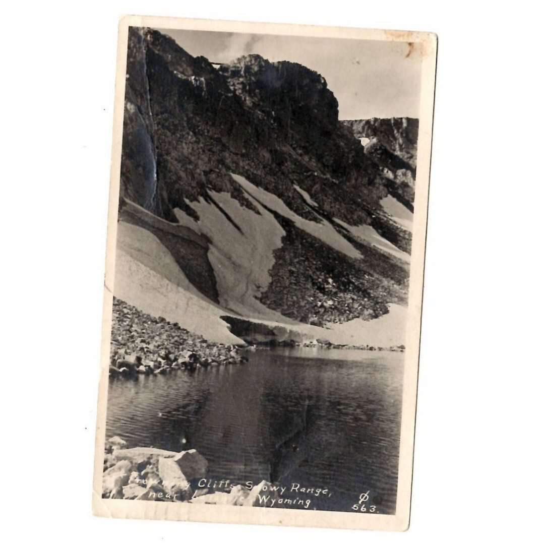 Postcard 1916 Frowning Cliffs Snowy Range Near Laramie Wyoming C.E. Fey Posted