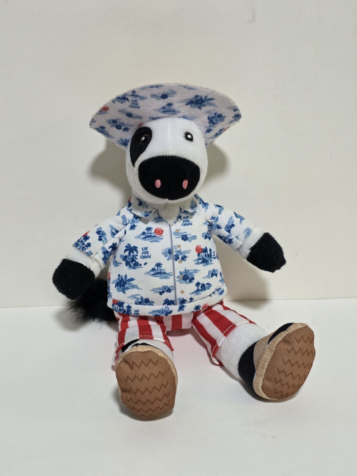 Chick-fil-A Summer 2025 Plush Cow Doll Toy Blue Tropical Island Shirt Cabana 10\