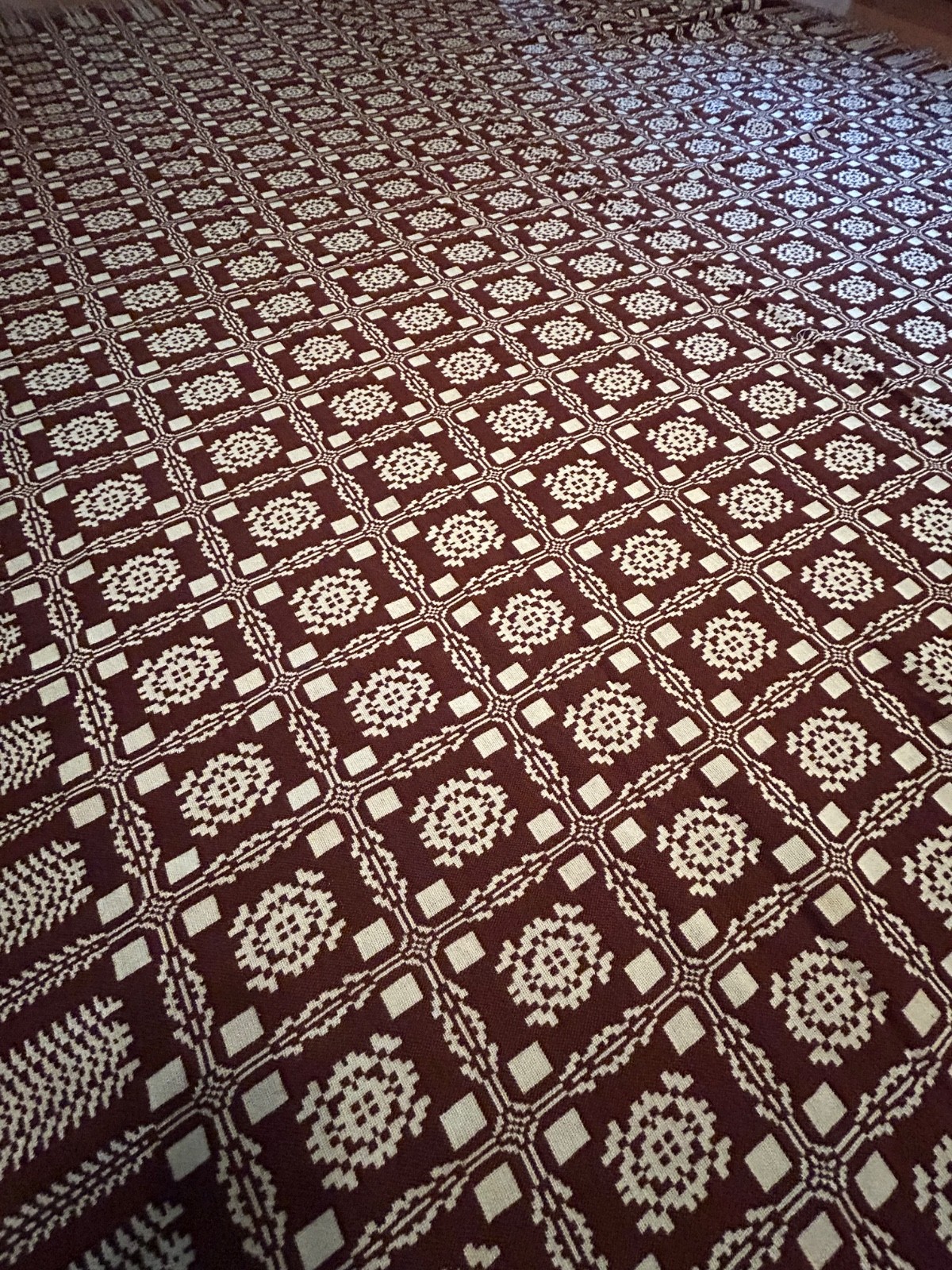 Goodwin Guild Vintage Wool/Coverlet Reversible Spread 100 Goodwin Guild Vintage Wool/Coverlet Reversible Spread 100