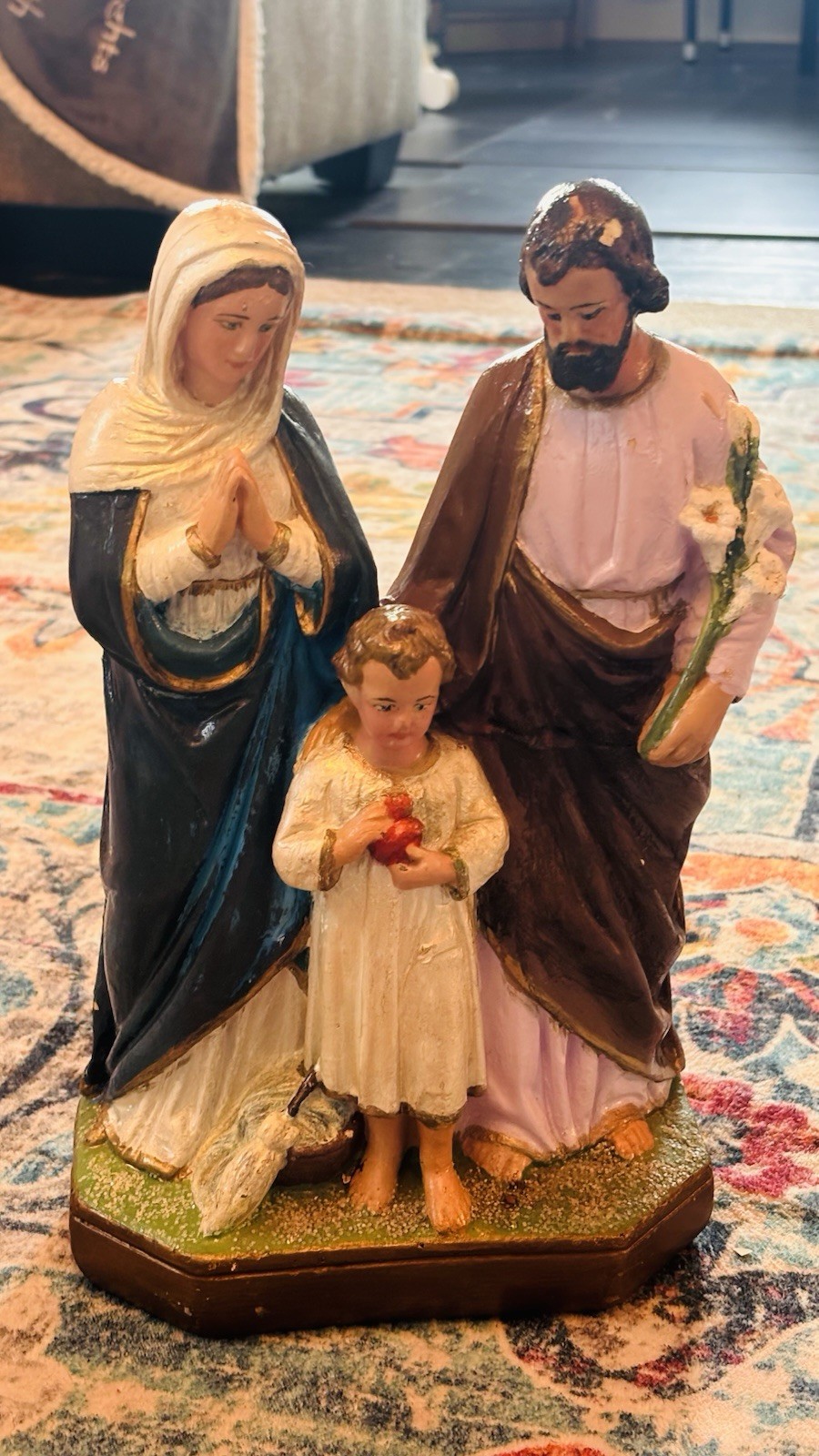 Vintage Holy Family Religious Statue Mary Joseph Child Jesus