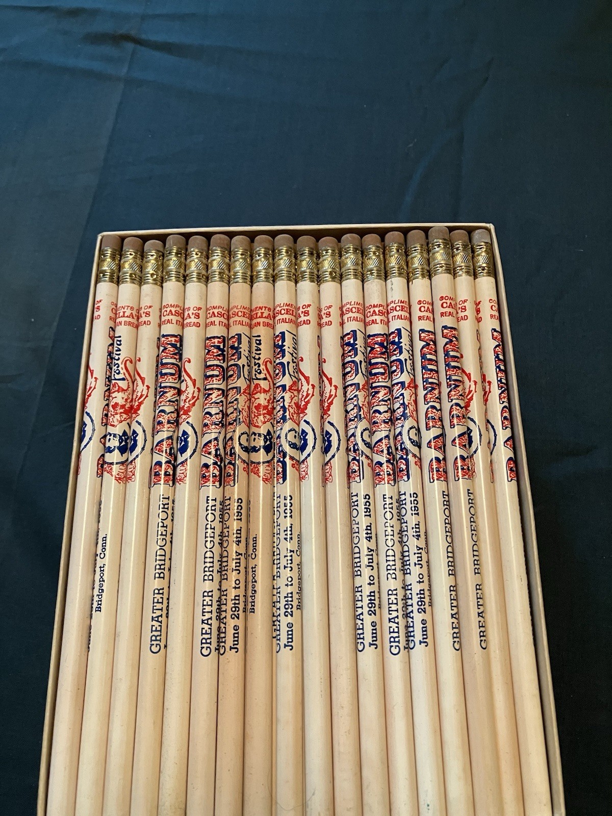 Rare PT Barnum Vintage 1954 Annual Barnum Festival Pencils ( ONE GROSS )￼
