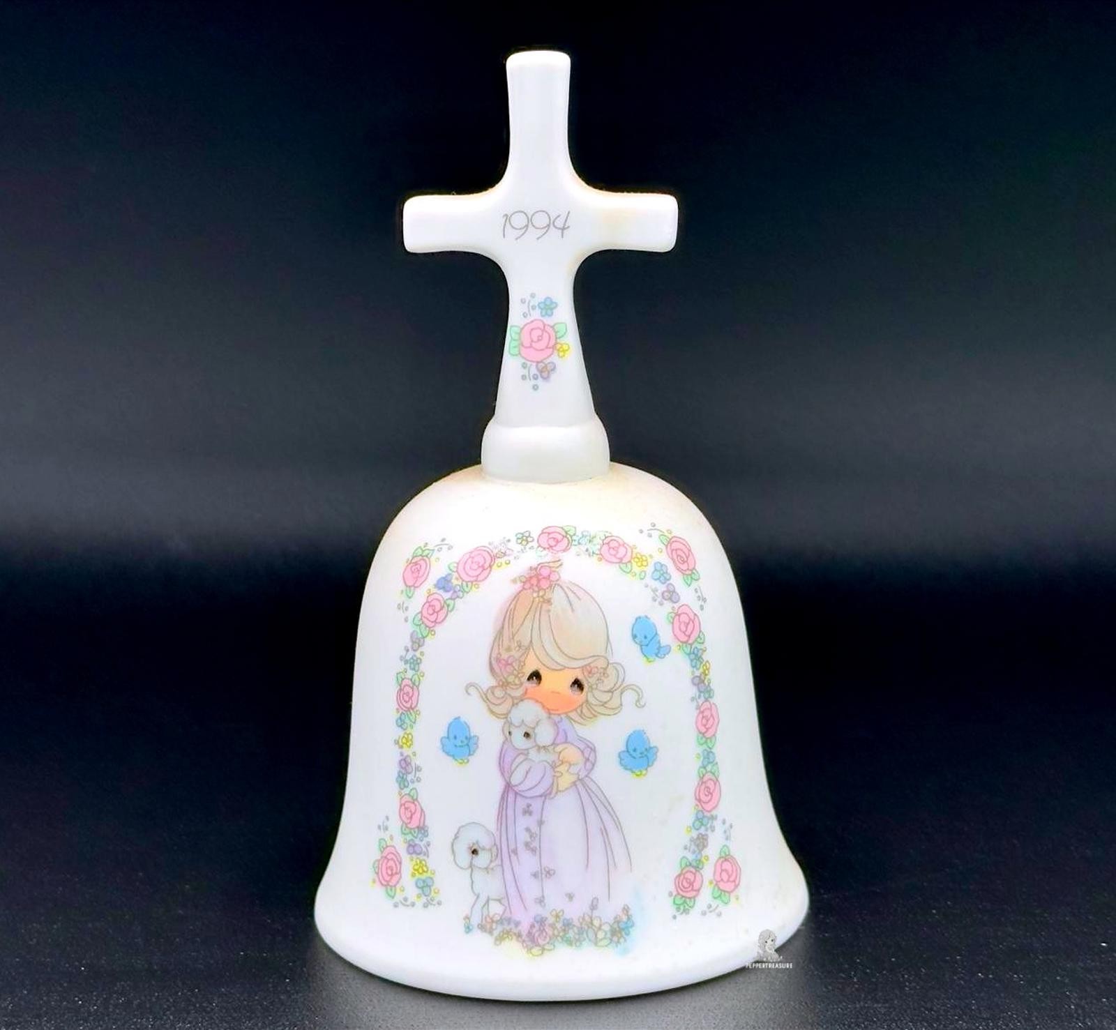 1994 Precious Moments Easter Bell Cross RARE Vintage Collectible Display Piece