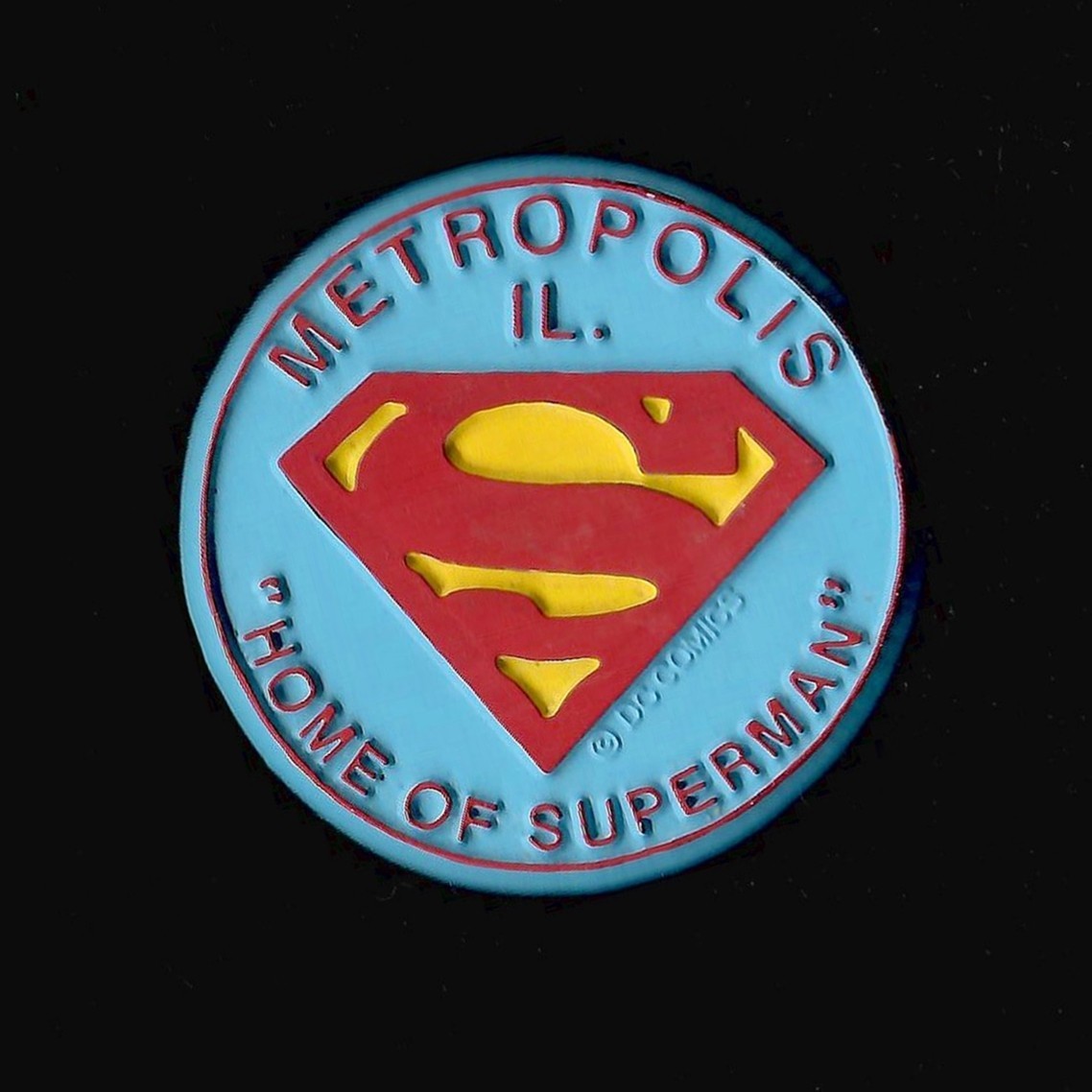 Superman Metropolis, IL D.C. Comics Vtg Rubber Fridge Magnet Cartoon Souvenir