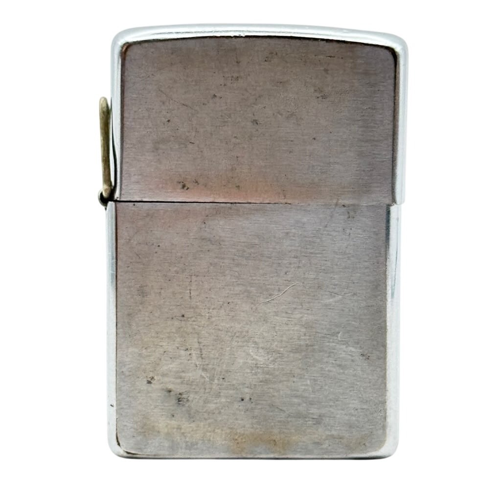 Vintage 1979 Zippo Plain Chrome Lighter with Side Clip & Insert