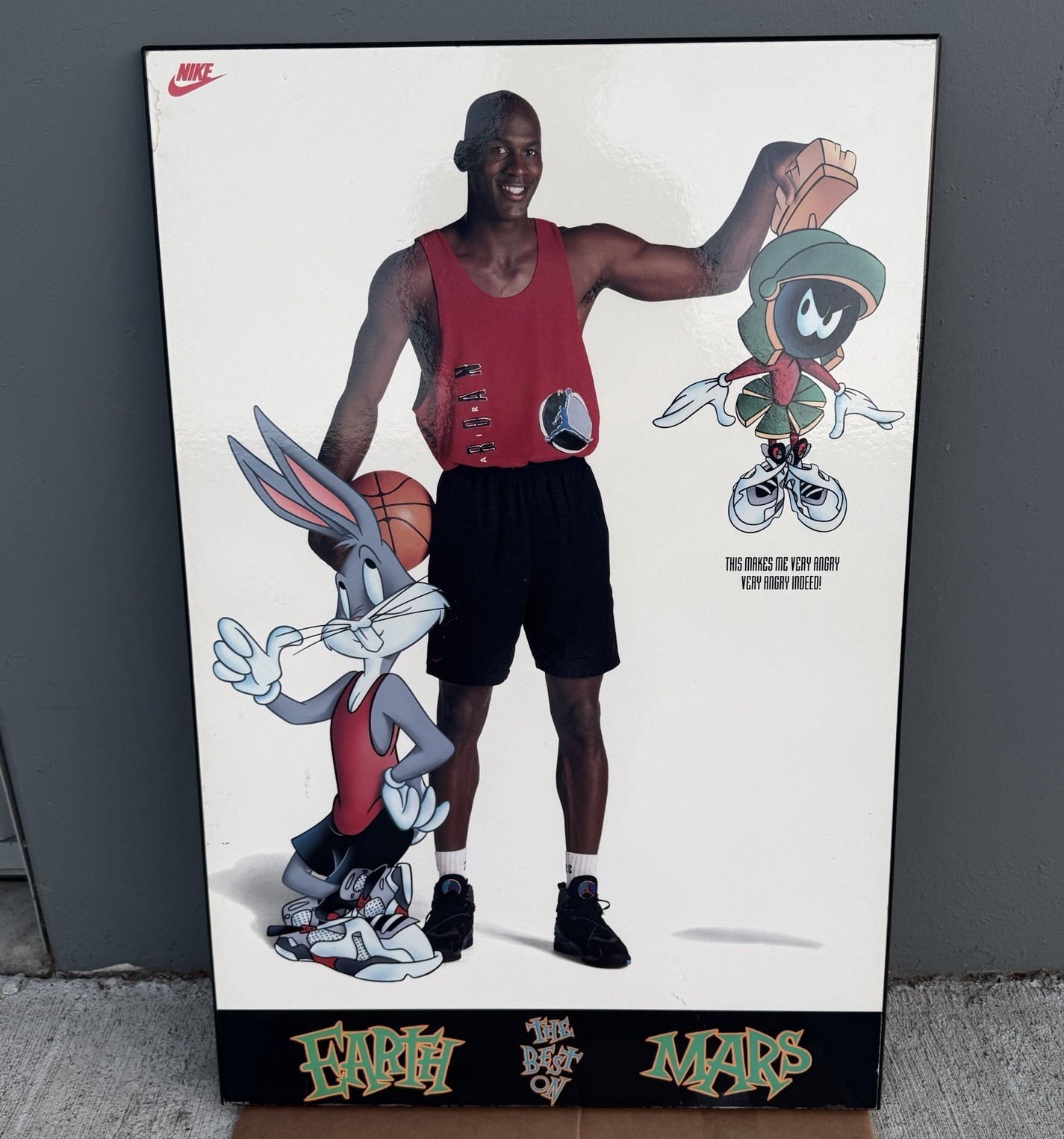 Vintage 1993 Nike Air Jordan VIII 8 Fiberboard Retail Store POP Display Sign
