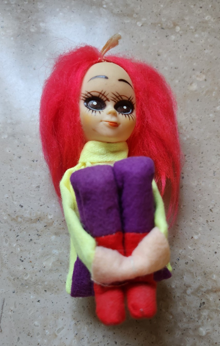 Vintage Mod  Girl Jestia Japan Knee Hugger Hot Pink Hair Doll - 1960's MCM