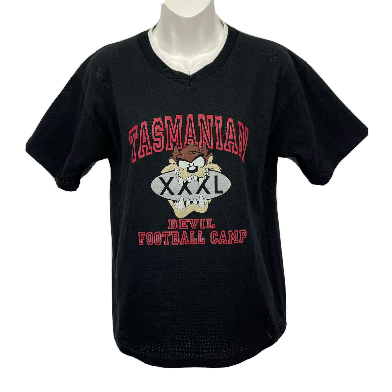 RARE 1998 Vintage Looney Tunes TAZ Football Jersey / Women’s (XL) Black Mesh