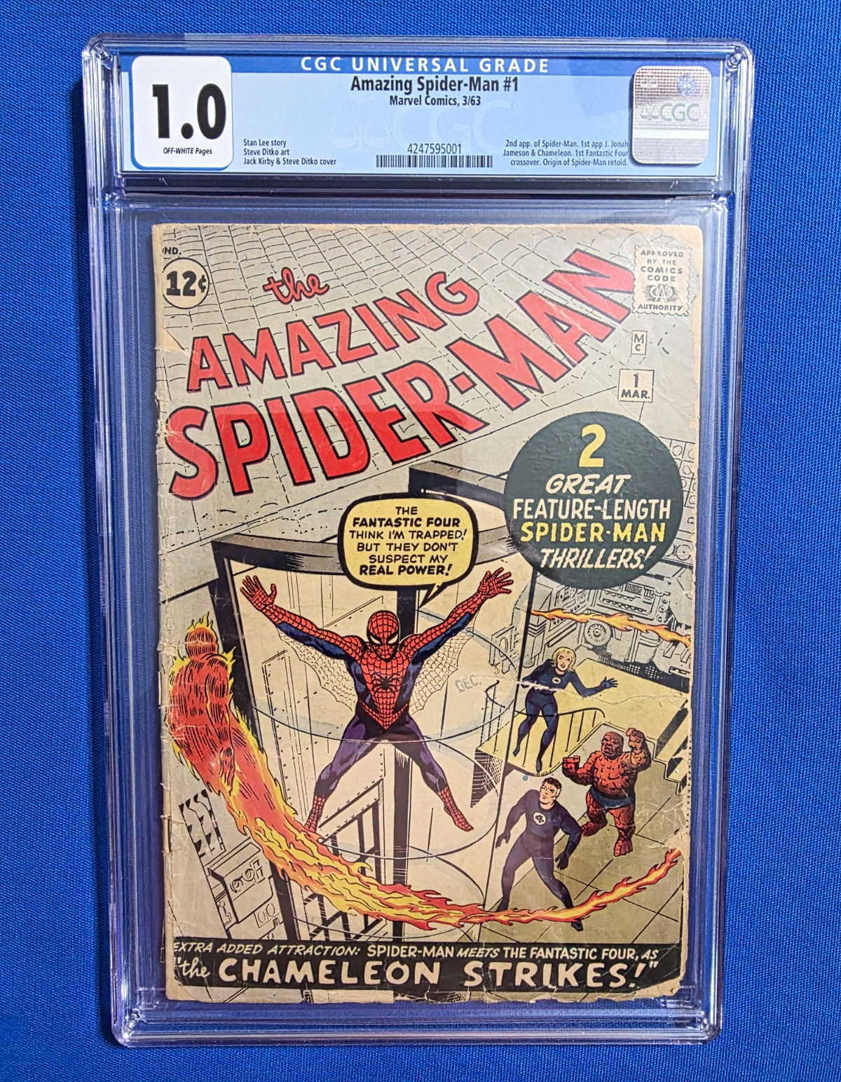 🔥Amazing Spider-Man #1 🔥CGC 1.0 1963 Off-White Pages