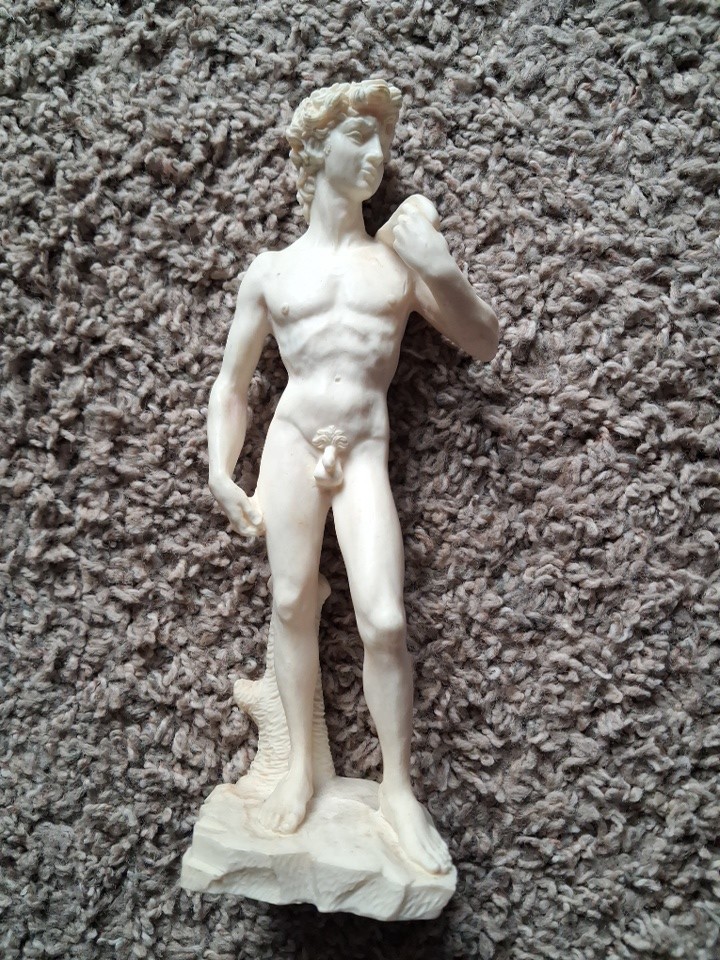 Michelangelo's David Statue Sculpture Fine Art White 9''