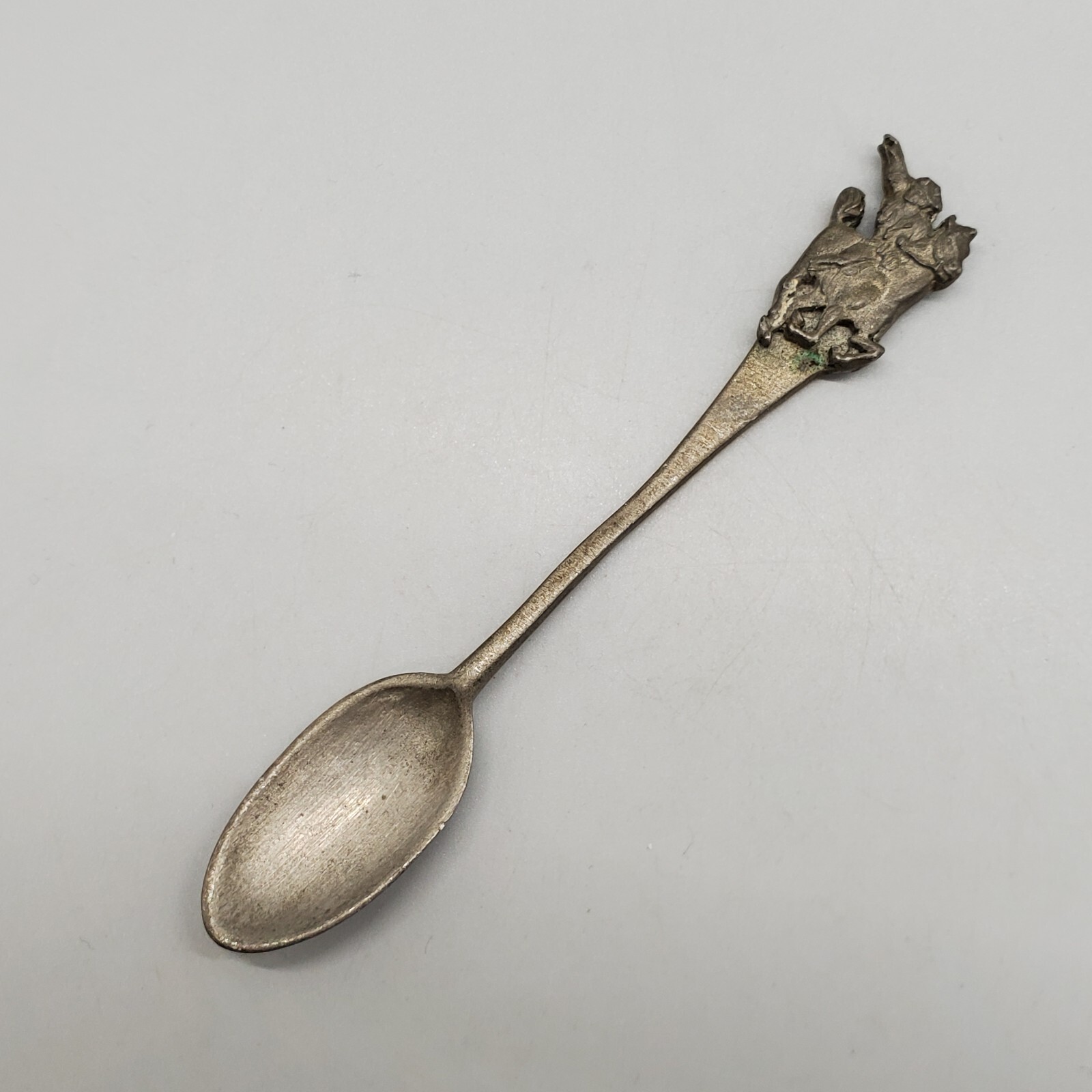 American Pewter Souvenir Spoon Paul Revere (?) Horse 4.25\