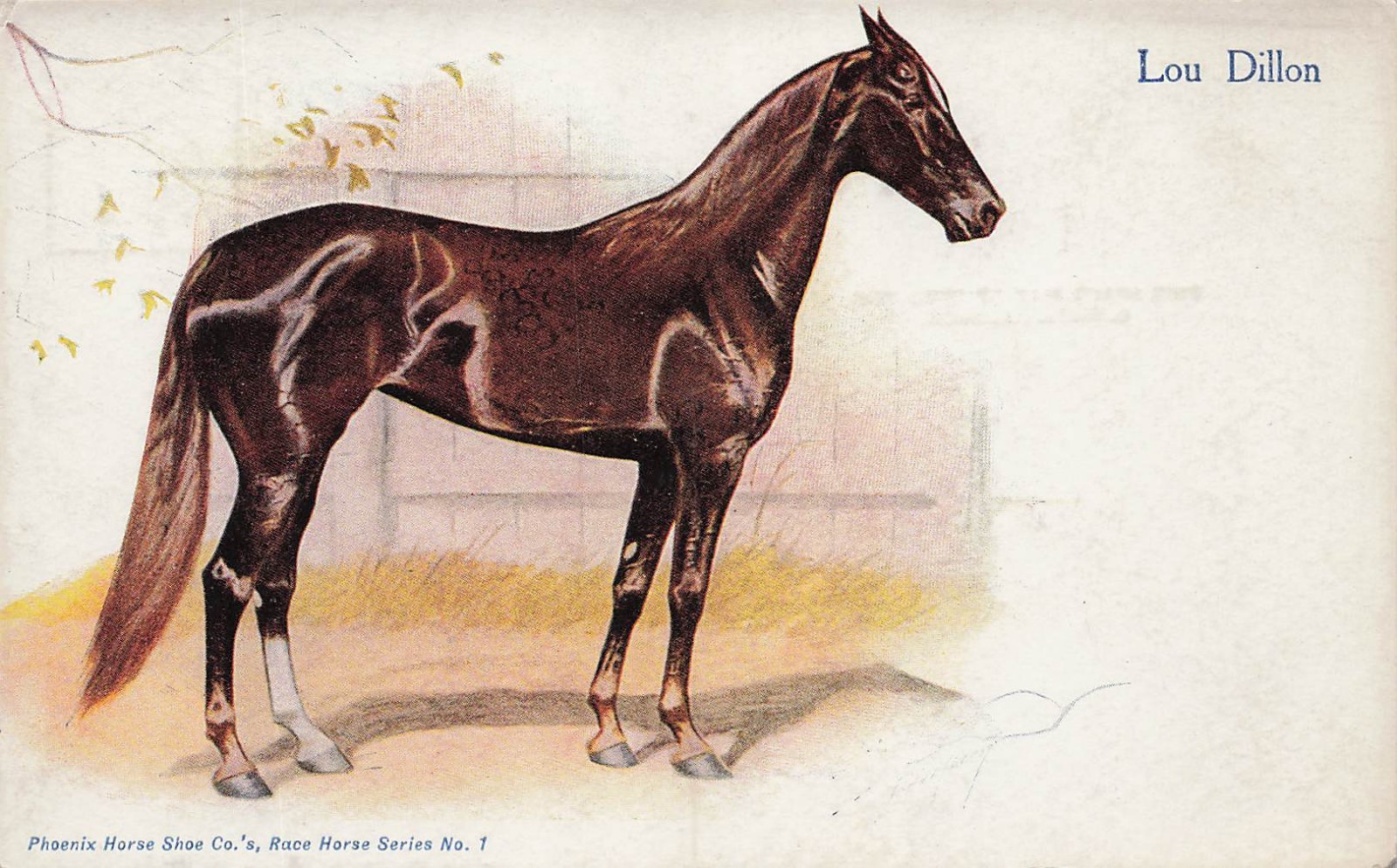 Phoenix Horse Shoe Company Advertising Lou Dillon Fastest Trotter Postcard 25A