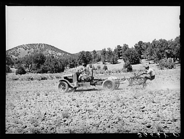 Photo:Pie Town New Mexico 1930s Tractor from Truck on Farm