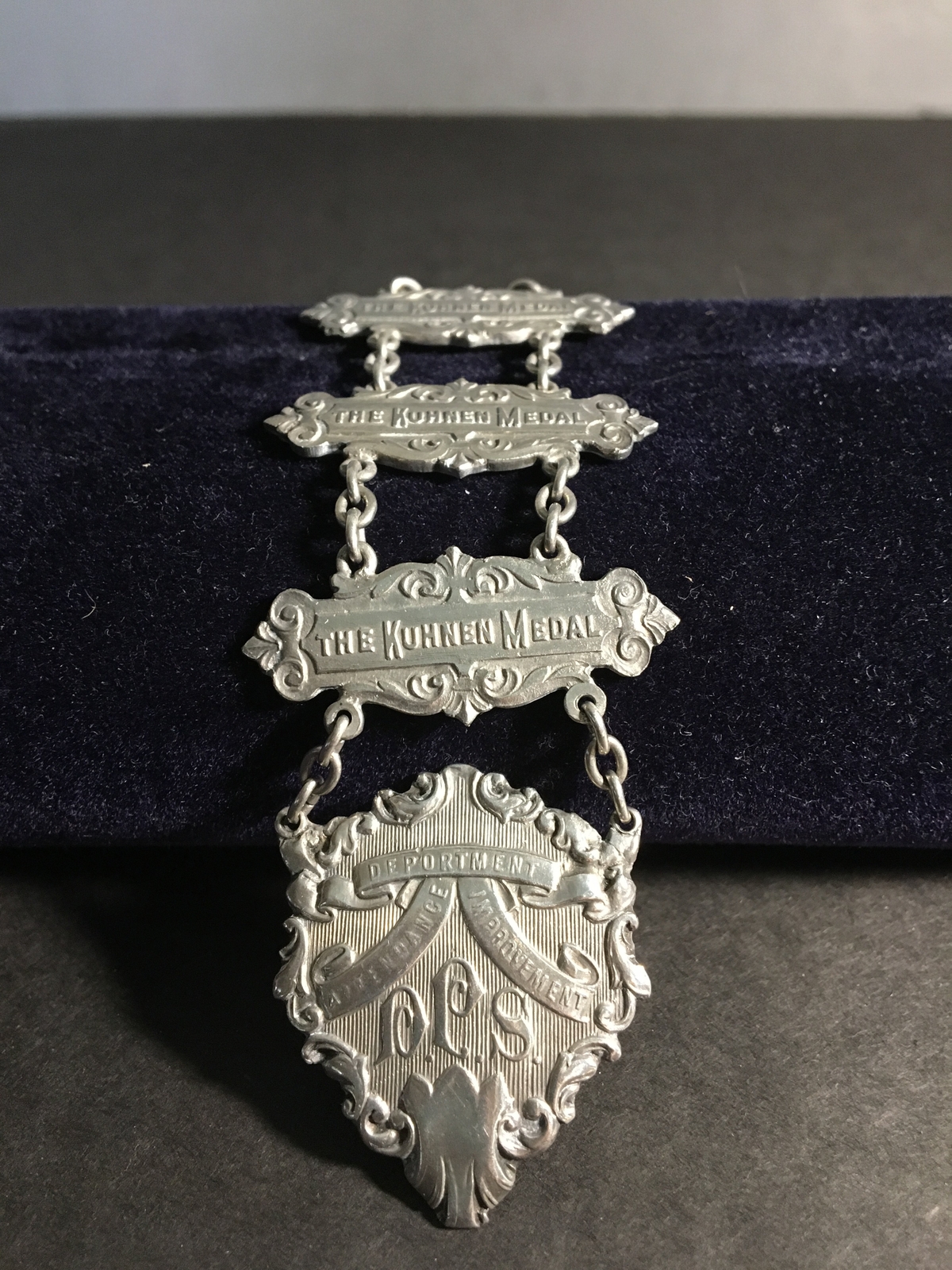 Vintage Sterling Silver Watch/Key Fob made from Kuhnen Medals c. 1904 Vintage Sterling Silver Watch/Key Fob made from Kuhnen Medals c. 1904