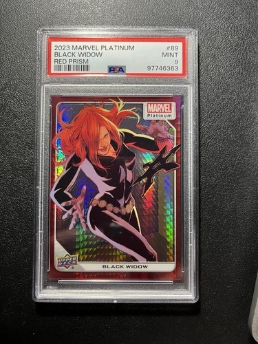 2023 UD MARVEL PLATINUM BLACK WIDOW RED PRISM /199 PSA 9 MINT 3 DAY AUCTION