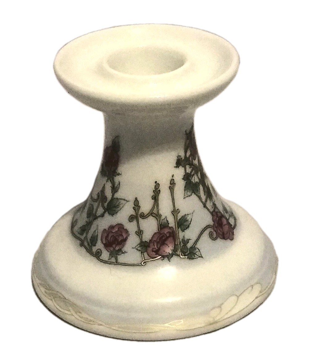 Hutschenreuther Germany July Porcelain Candleholder Lechter Des Monats Floral