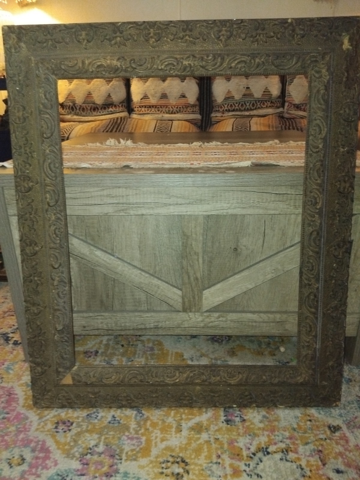 Antique Victorian Ornate Gilt Gesso Wood Picture Frame Open Fits 21\