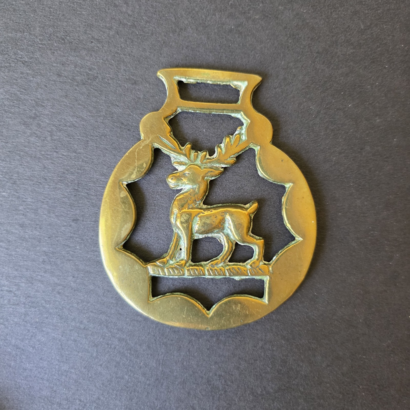 English HORSE BRASS Medallion, HARNESS-BRIDLE Ornament \