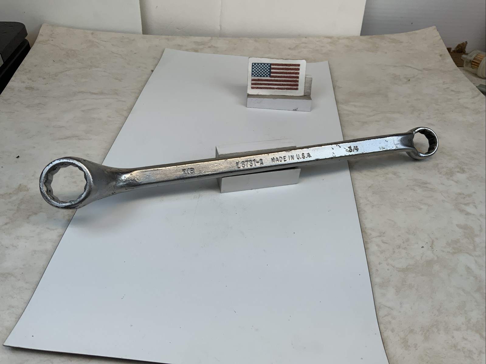 Billings Life-Time L-8731-A, 7/8in. X 3/4in. 12pt Offset Box End Wrench, USA Billings Life-Time L-8731-A, 7/8in. X 3/4in. 12pt Offset Box End Wrench, USA