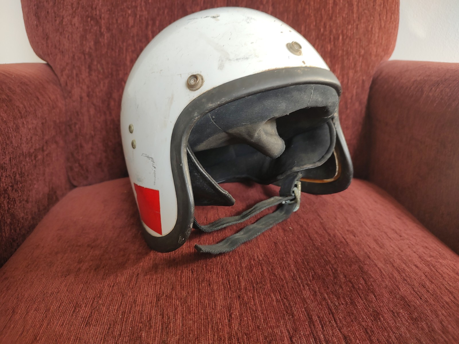 Vntg. 1968 Hirotake Arai H.A. L-8 Japanese Motorcycle Helment Display/Restore