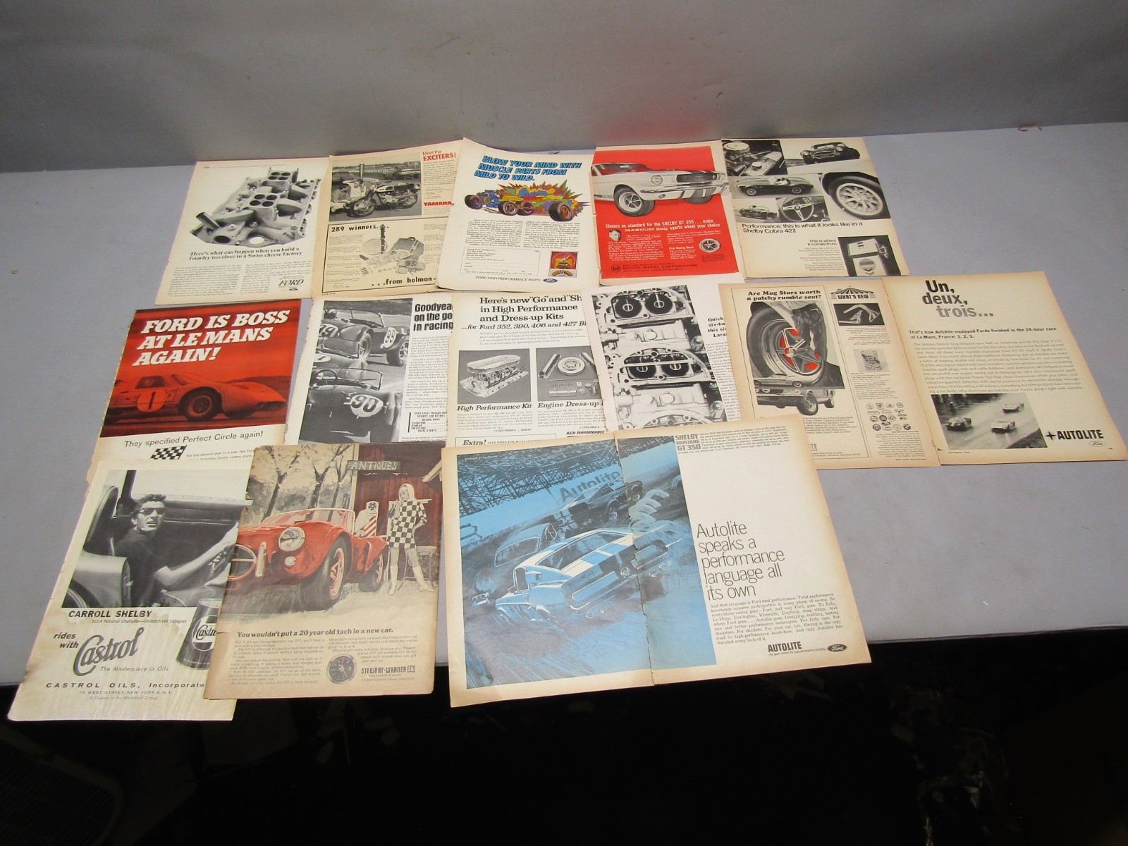 Ford magazine ads lot of 14 Shelby Autolite Goodyear Holman & Moody Kelsey Hayes