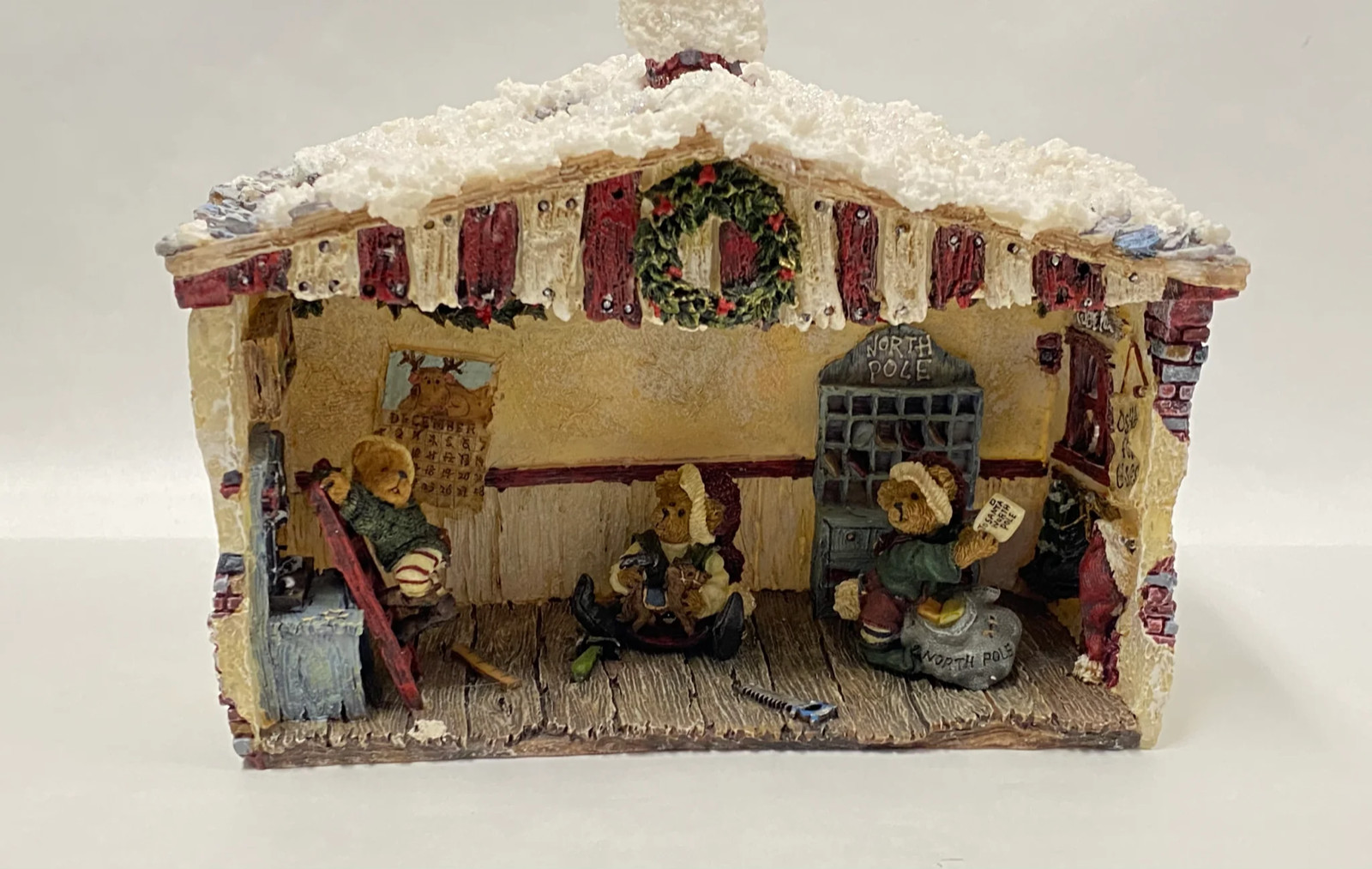 Vtg Boyds Bears #2479  Bearstone Santas Toy Factory Christmas Holiday Gift Box