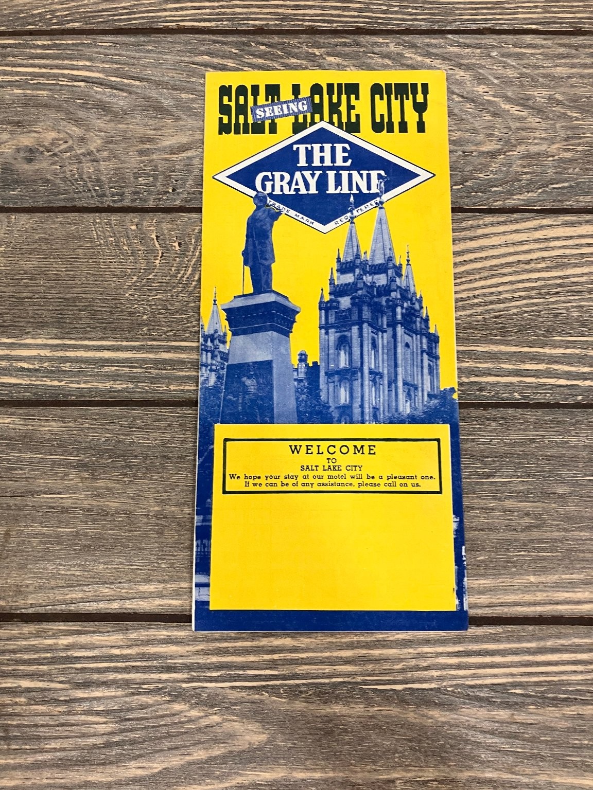 Salt Lake City Gray Line Tours Brochure Vintage Ephemera Utah Tourism Map